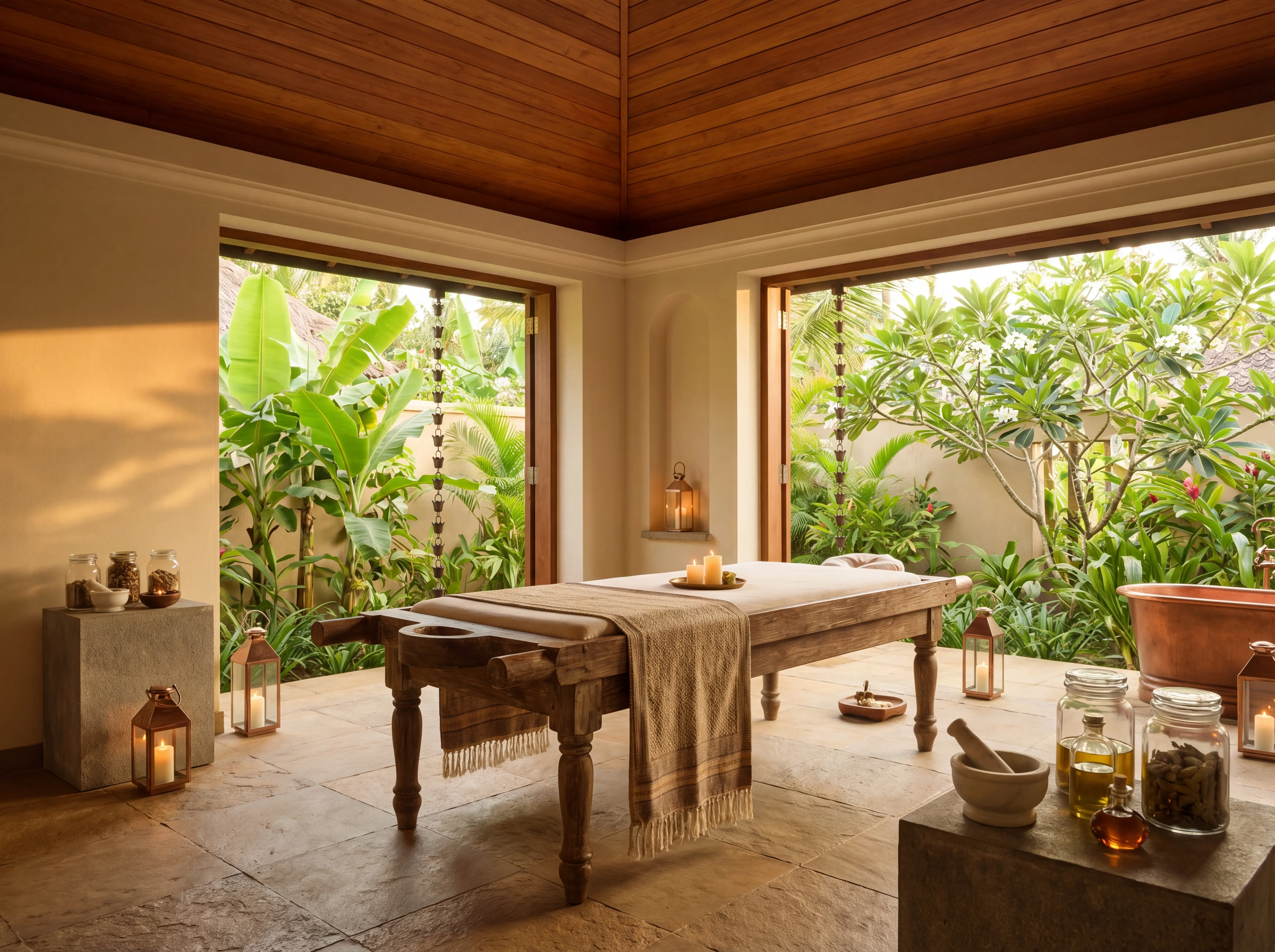 ANYA Melia Ayurvedic spa treatment room